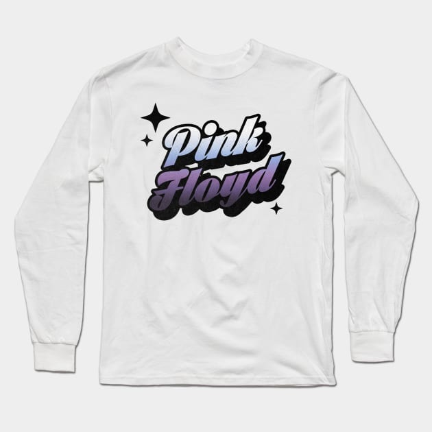 Pink Floyd - Retro Classic Typography Style Long Sleeve T-Shirt by Decideflashy